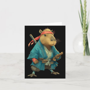 Carte Capybara Ninja Samouraï Japon Drôle Graphique Japo