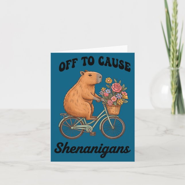 Carte Capybara off to cause shenanigans st patricks day (Devant)