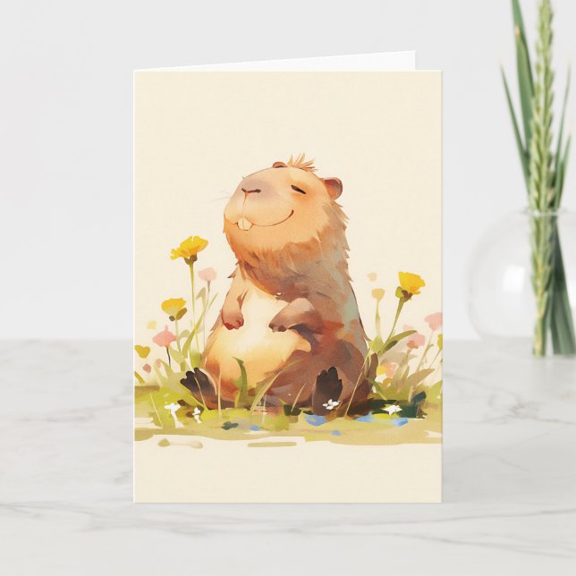 Carte Capybara qui profite de la vie (Devant)