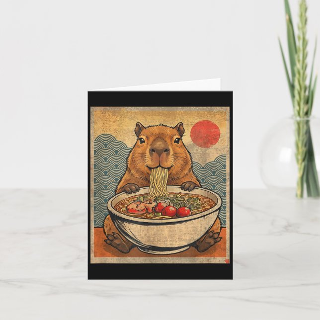 Carte Capybara Ramen Japanese Funny Graphic Kawaii Anime (Devant)