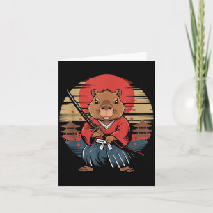 Carte Capybara Samouraï Japonais