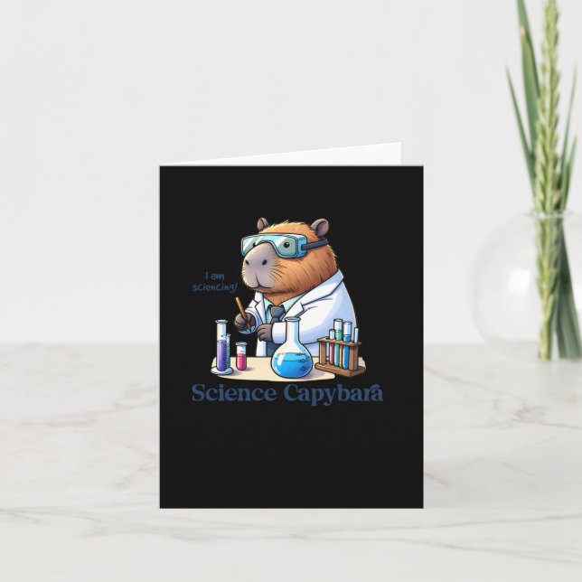 Carte Capybara Scientist I'm Doing Science ! Autocollant (Devant)
