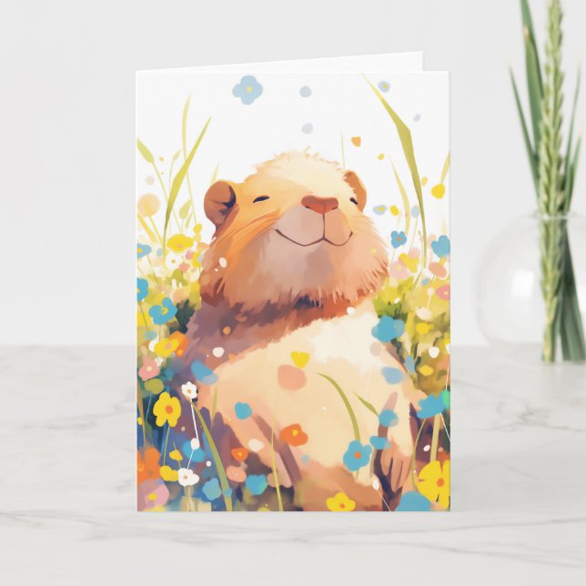 Carte Capybara Sieste Herbeuse (Devant)
