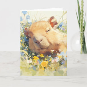 Carte Capybara Sieste Paisible