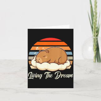 Carte Capybara sleepybara vivant le rêve rétro vintage