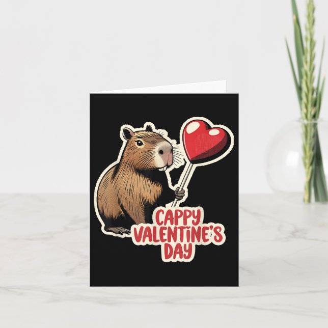 Carte Capybara Valentine, Cappy Valentines Day, Capybara (Devant)