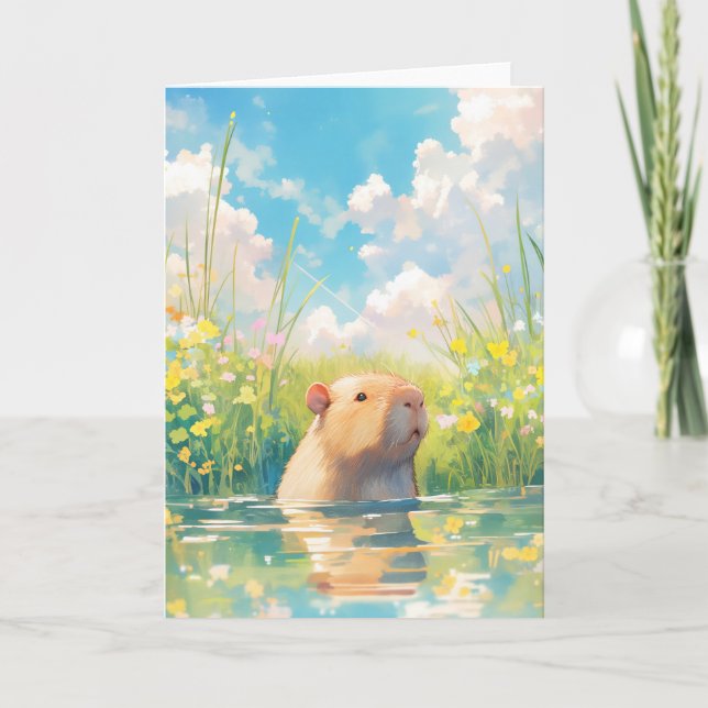 Carte Capybara Water Baby (Devant)