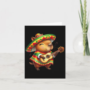 Carte Capybyra Sombrero Guitare Cinco De Mayo Mexicain E