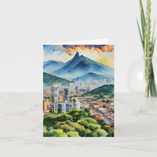 Carte Caracas Venezuela Aquarelle