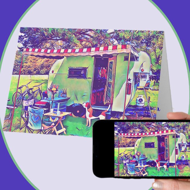 Carte Caravane Rétro Capricieuseuse Joyeuse Retraite (Créateur téléchargé)