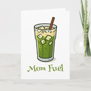 Carte Carburant de Maman Matcha Latte Drôle Rétro Annive