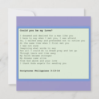 Carte Card ' Could you be my love '
