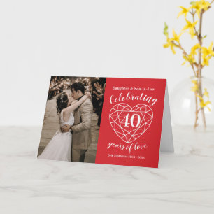 Carte cardiaque du 40e anniversaire du Mariage Rub