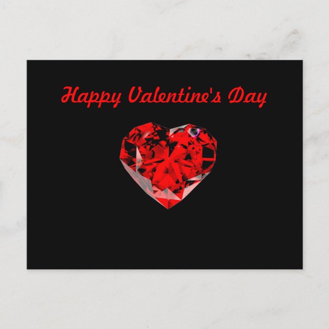 CARTE CARDIAQUE HEUREUSE SAINTE-VALENTIN RED (Devant)