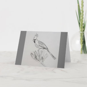 Carte Cardinal Blank Folked Greeting Card