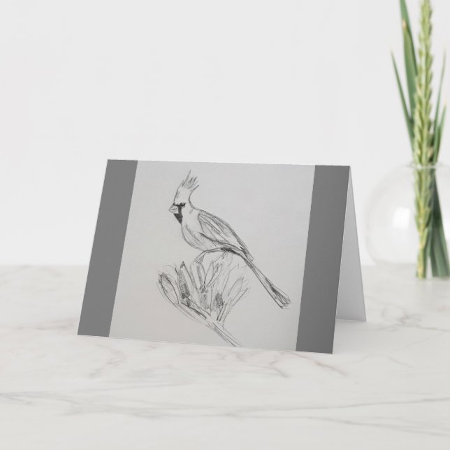 Carte Cardinal Blank Folked Greeting Card (Devant)