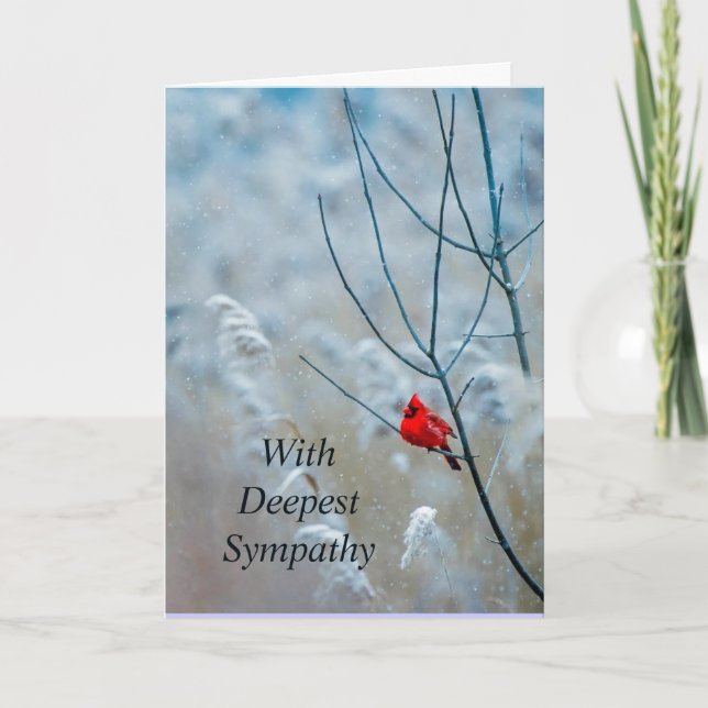 Carte Cardinal classique Oiseau rouge Noël Encourageant (Devant)