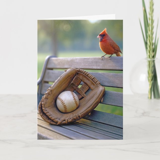 Carte Cardinal de la fête des pères avec une balle de ba (Devant)