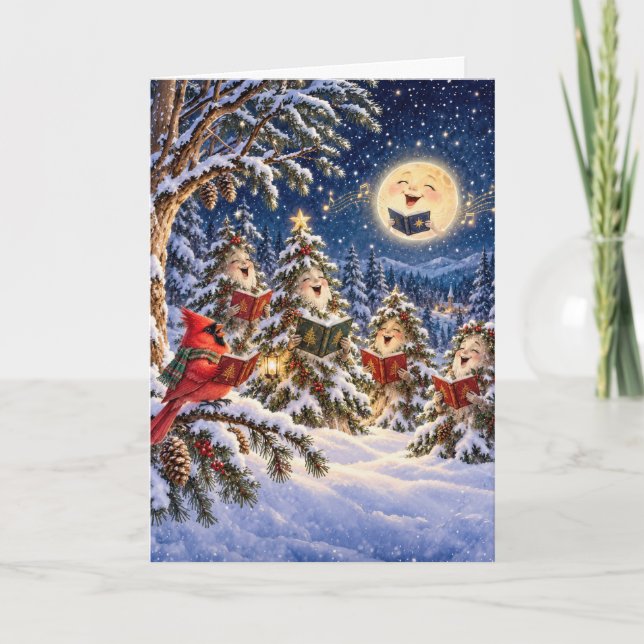 Carte Cardinal de Noël et Chœur de l'Arbre d'Hiver (Devant)