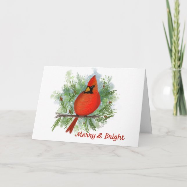 Carte Cardinal Merry & Bright Holiday Card (Devant)