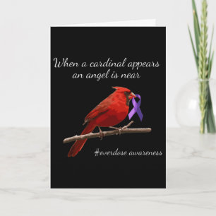 Carte Cardinal Purples Ruban Ange de sensibilisation au 