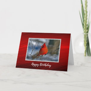 Carte Cardinal Red Winter Photo Anniversaire