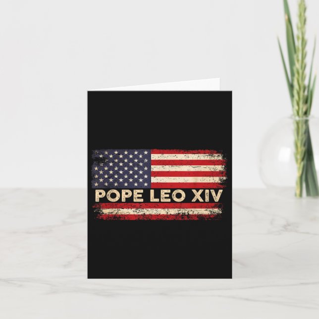 Carte Cardinal Robert Prevost Pape Léon Xiv 2025 Drapeau (Devant)