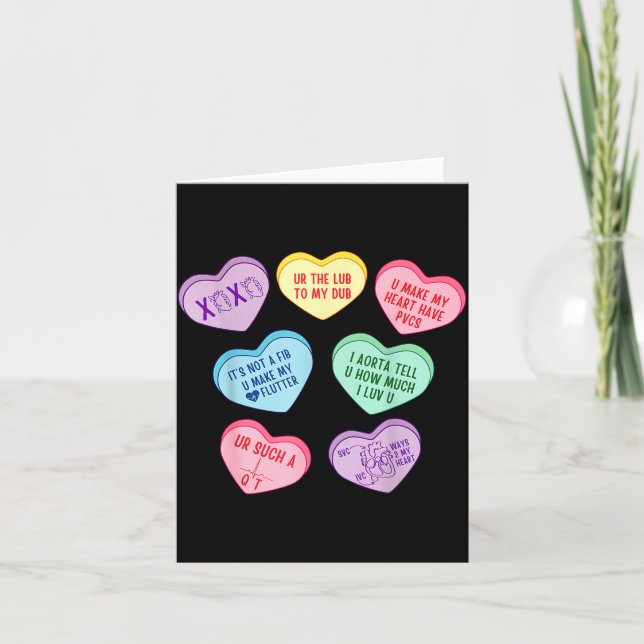 Carte Cardiologue de la Saint-Valentin Cœurs Bonbons Tec (Devant)