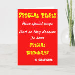 Carte Cards spéciaux pour enfants (people-Ex)<br><div class="desc">birthday greeting cards with dedication to a special ex girlfriend</div>
