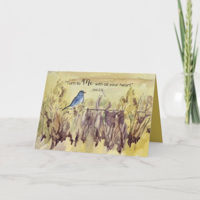Carte Carême Joël Écriture Bluebird Désert (Devant)
