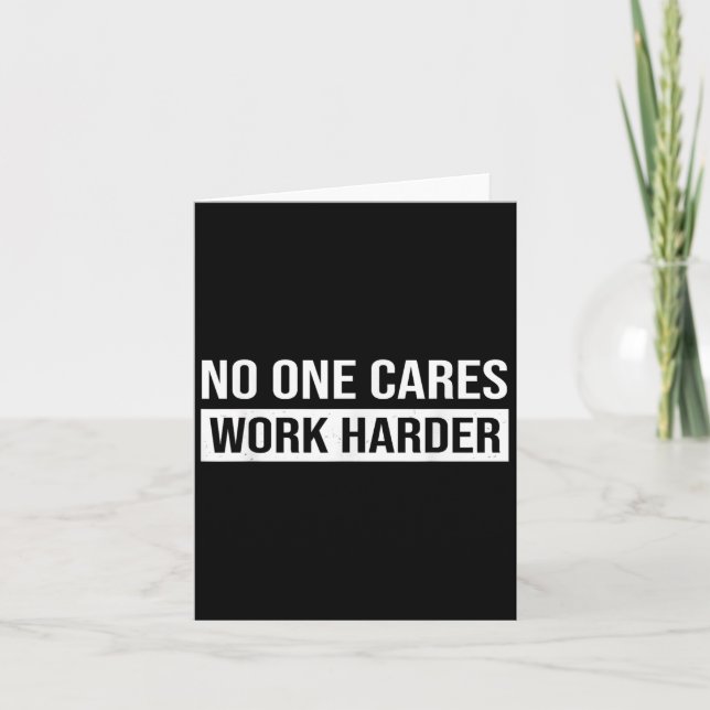 Carte Cares Travail Plus Harder, Entraînement Motivation (Devant)