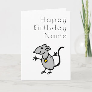 Carte Caricature Art Déco Carton Rat Funny