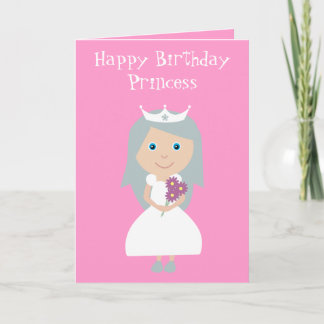 Carte Caricature assez rose Princess Birthday card