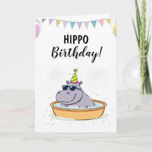 Carte Caricature Blanc Piscine pour enfants Hippo Annive