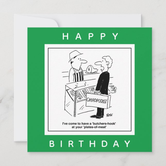 Carte Caricature Boucher & Chiropodiste Cockney Slang (Devant)