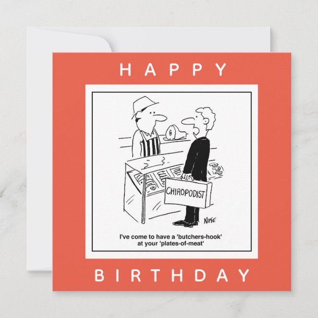 Carte Caricature Boucher & Chiropodiste Cockney Slang (Devant)