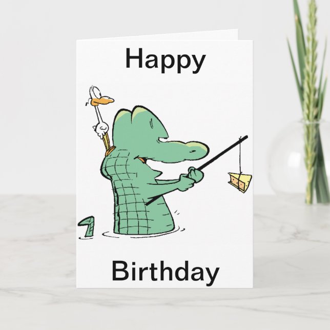 Carte Caricature d'anniversaire de Old Man Croc (Devant)