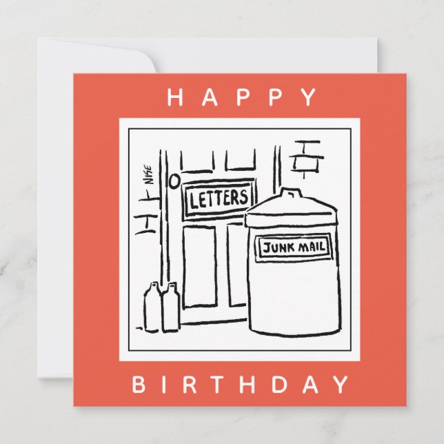 Carte Caricature de courrier indésirable et de poubelle (Devant)