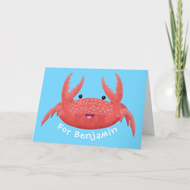 Carte Caricature de crabe rouge cuite (Devant)