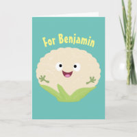 Caricature de légume de chou-fleur joyeux