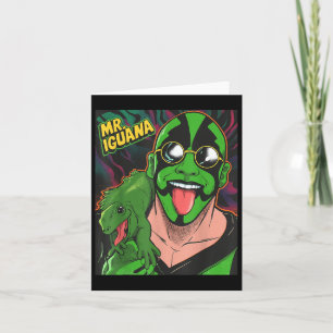 Carte Caricature de M. Iguana Tongue Out Funny Lizard Wr