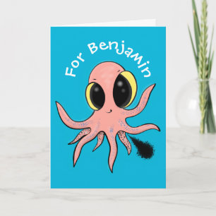 Carte Caricature de poulpe de bébé mignonne et cheeky