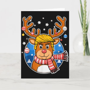 Carte Caricature de rennes de Trump de Noël