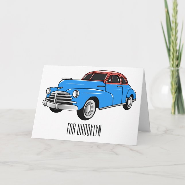 Carte Caricature de voiture classique 1948 (Devant)