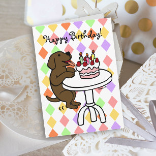 Carte Caricature du Labrador au chocolat au gâteau d'ann