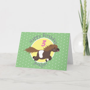 Carte Caricature du poney mignon des Shetland