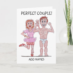 Carte Caricature d'un couple parfait