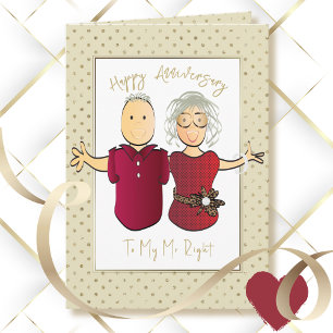 Carte Caricature marie amusante 50e anniversaire de Mari