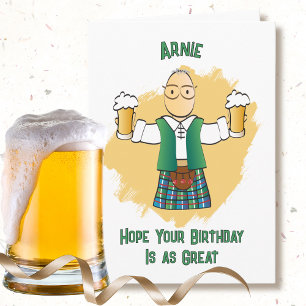 Carte Caricature masculine Snarky Sassy avec Kilt Funny