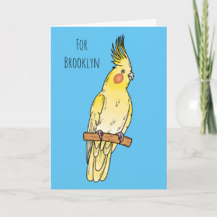 Carte Caricature pour oiseaux Cockatiel